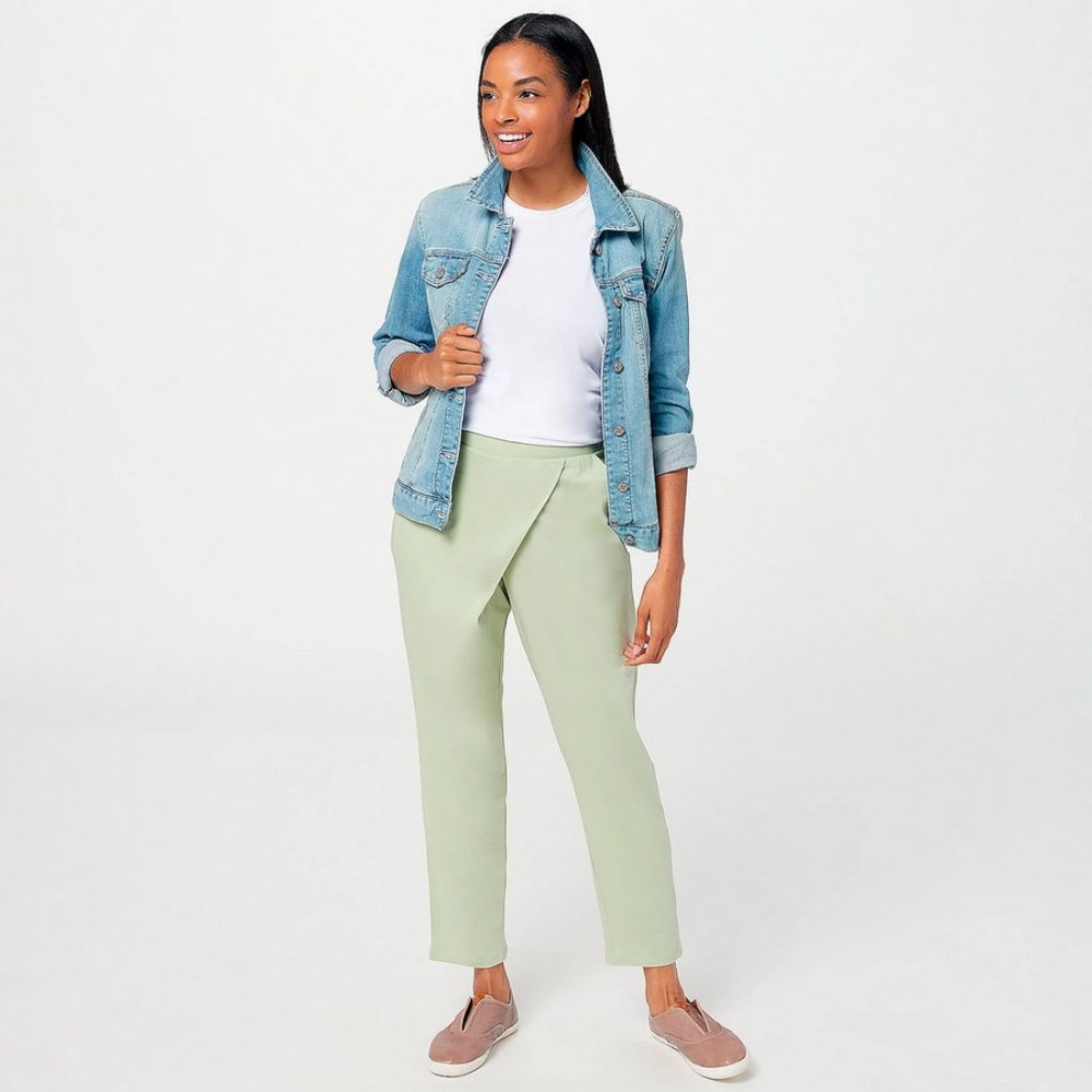 NWT ANYBODY COZY KNIT FAUX WRAP PANTS DUSTY‎ SAGE XXS